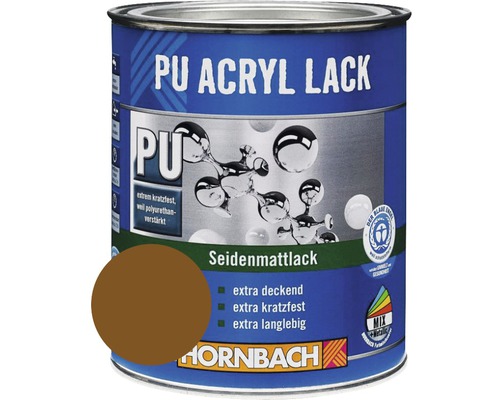 HORNBACH Buntlack PU Acryllack seidenmatt RAL 8003 lehmbraun 750 ml