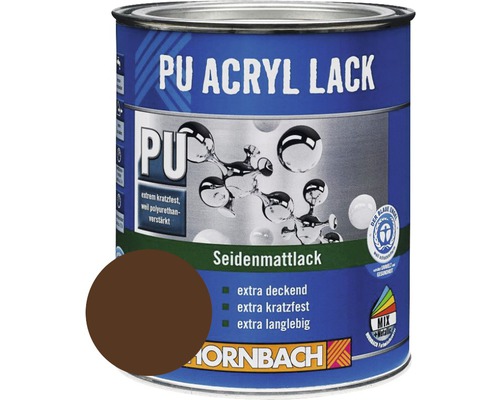 HORNBACH Buntlack PU Acryllack seidenmatt RAL 8011 nußbraun 750 ml