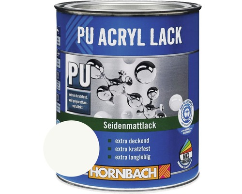 HORNBACH Buntlack PU Acryllack seidenmatt barytweiß 125 ml-0