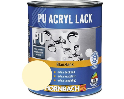 HORNBACH Buntlack PU Acryllack glänzend RAL 1015 hellelfenbein 750 ml