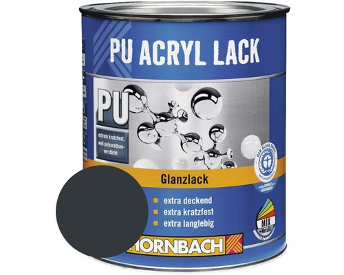 HORNBACH Buntlack PU Acryllack glänzend RAL 7016 anthrazit grau 750 ml