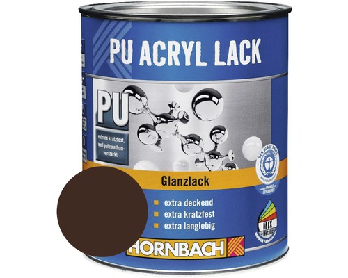 HORNBACH Buntlack PU Acryllack glänzend RAL 8017 schokobraun 750 ml