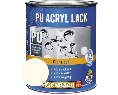 HORNBACH Buntlack PU Acryllack glänzend RAL 9010 reinweiß 750 ml