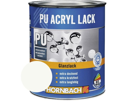 HORNBACH Buntlack PU Acryllack glänzend barytweiß 750 ml
