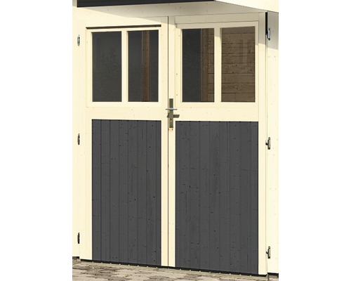 Doppeltür für Gartenhaus 19 mm Karibu Wandlitz 164x180,5 cm terragrau