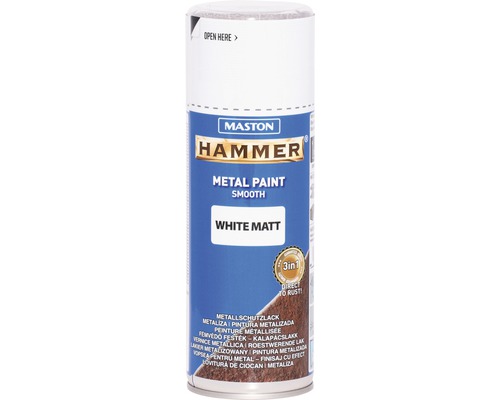 Sprühlack Maston Hammer Metallschutz matt weiss 400 ml