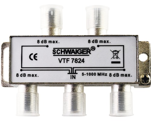 Verteiler 4-fach (8 dB) für Kabel und Antennenanlagen Schwaiger VTF7824531
