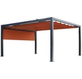 Pavillon Grau 500 x 400 cm Design 8207 rot mit Senkrechtmarkise