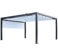 Pavillon Grau 400 x 500 cm Design 8903 blau mit Senkrechtmarkise
