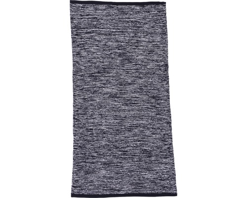 Fleckerlteppich Antalya schwarz-weiß meliert 60x200 cm