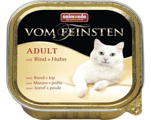 Katzenfutter nass animonda vom Feinsten Adult mit Rind + Huhn 100 g-0