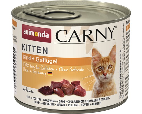 Katzenfutter nass animonda Carny Kitten Rind+Geflügel 200 g