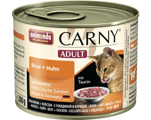 Katzenfutter nass animonda Carny Adult Rind + Huhn 200 g