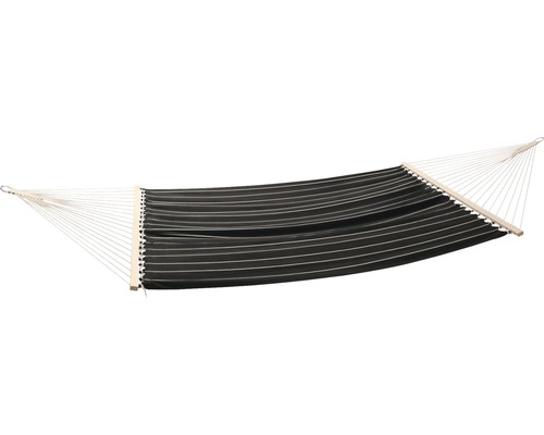 Hängematte Premium Baumwolle 145x200 cm black-white gestreift
