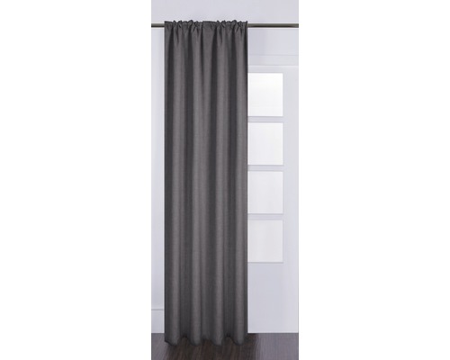 Vorhang mit Universalband Silk off grau 130x280 cm-0