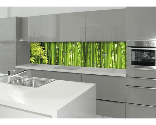 Bambus Fliesenspiegel Spritzschutz Küchenrückwand Küche Kochen Herd 60x40cm 
