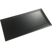 Metro-Fliese mit Facette schwarz matt 10 x 20 cm-thumb-0
