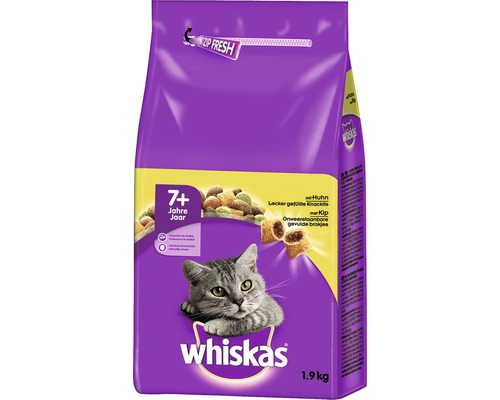 Katzenfutter trocken, Whiskas 7+ mit Huhn 1,9 kg-0