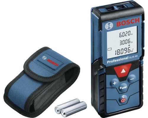 Laser-Entfernungsmesser Bosch Professional GLM 40 inkl. 2 x Batterie (AAA) und Zubehör-Set-0