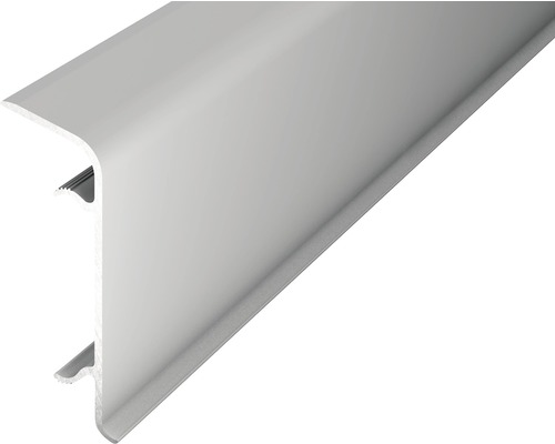 AluClipSockelleiste silber mit Kabelführung inkl. 6 Clips 60 mm