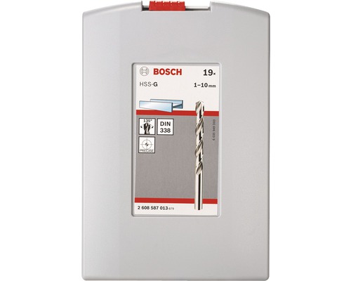 Bosch Professional Spiralbohrer Metallbohrer 19-tlg Set HSS-G 135° Ø 1-10 mm