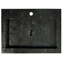 Badmöbel-Set Sanox Dante BxHxT 61 x 58 x 45,5 cm Frontfarbe weiß hochglanz mit Waschtisch Naturstein schwarz-thumb-3