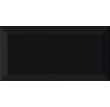 Metro-Fliesen mit Facette schwarz glänzend 10x20 cm-thumb-0
