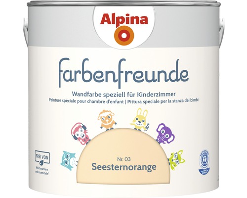 Alpina konservierungsmittelfreie Wandfarbe Farbenfreunde Seesternorange 2,5 l