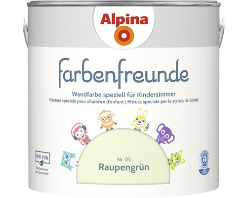 Alpina konservierungsmittelfreie Wandfarbe Farbenfreunde Raupengrün 2,5 l