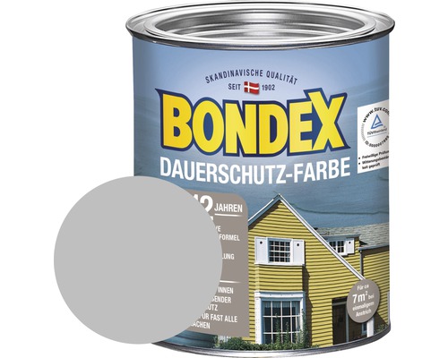 BONDEX Holzfarbe-Dauerschutzfarbe silbergrau 750 ml